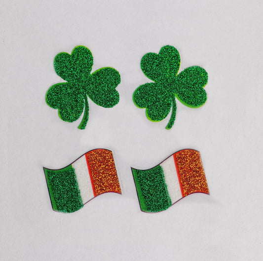 Green Clover & Irish Flag Body Stickers
